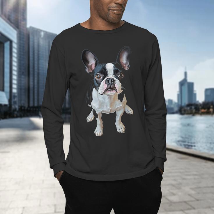 Boston Terrier Dog Motif Pet Art Boston Terrier Men Women Kids Men's Long Sleeve T-Shirt, gift for family, gift for coworker
