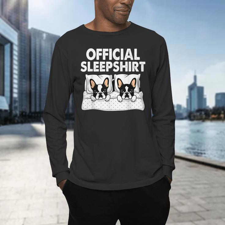 Boston Terrier Dog Official Sleep Pajamas Nightgown Men's Long Sleeve T-Shirt, gift for family, gift for coworker