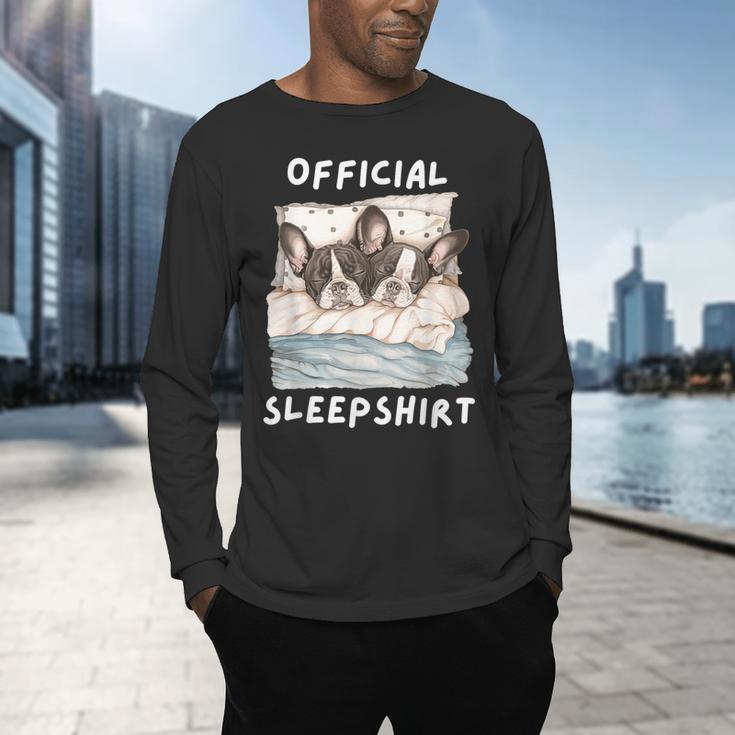 Boston Terrier Dog Official Sleepshirt Pajamas Nightgown Men Women Girls Kids Men's Long Sleeve T-Shirt, gift for family, gift for coworker