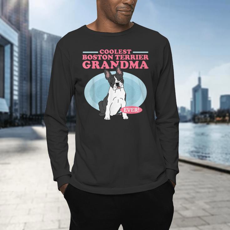 Boston Terrier Grandma Bostie Dog Owner Boston Terrier Men Women Men's Long Sleeve T-Shirt, gift for family, gift for coworker