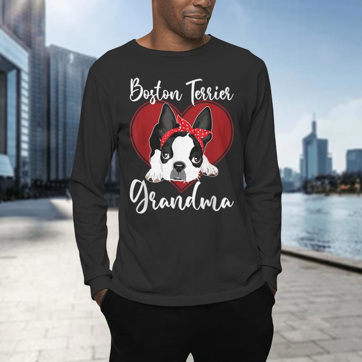 Boston Terrier Grandma Dog Owner Boston Terrier For Men Women Men's Long Sleeve T-Shirt, gift for family, gift for coworker