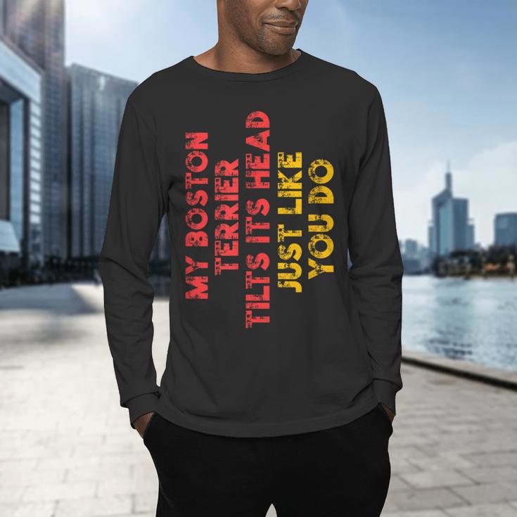 Boston Terrier Mom Dad Dog Lover Owner Women Men Men's Long Sleeve T-Shirt, gift for family, gift for coworker