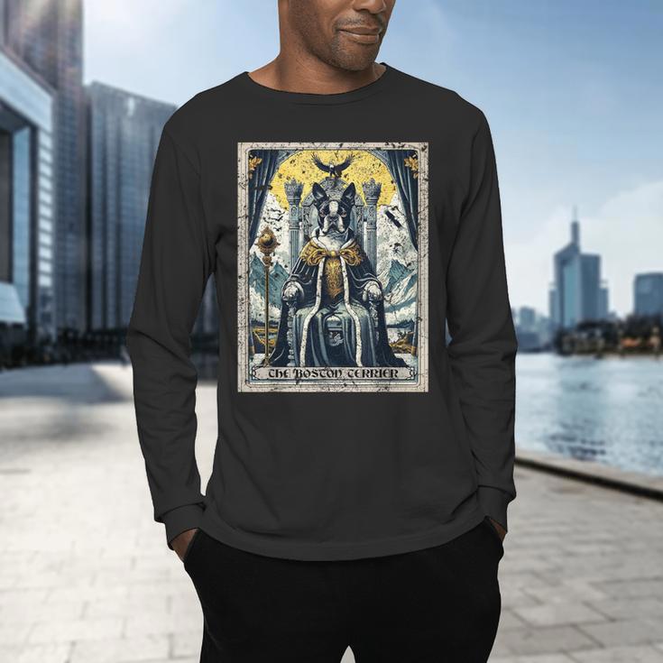 Boston Terrier Tarot Card Dog Men's Long Sleeve T-Shirt, gift for family, gift for coworker