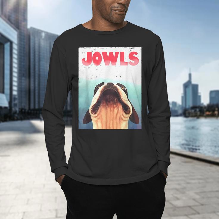 Boston Terriers Jowls Dog Mom Dog Dad Men's Long Sleeve T-Shirt, gift for family, gift for coworker