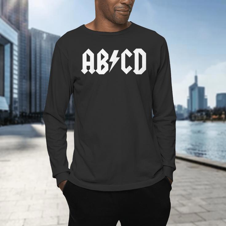 Boys Girls Teachers ABCD Rock Graphic Back To School Men's Long Sleeve T-Shirt, gift for family, gift for coworker