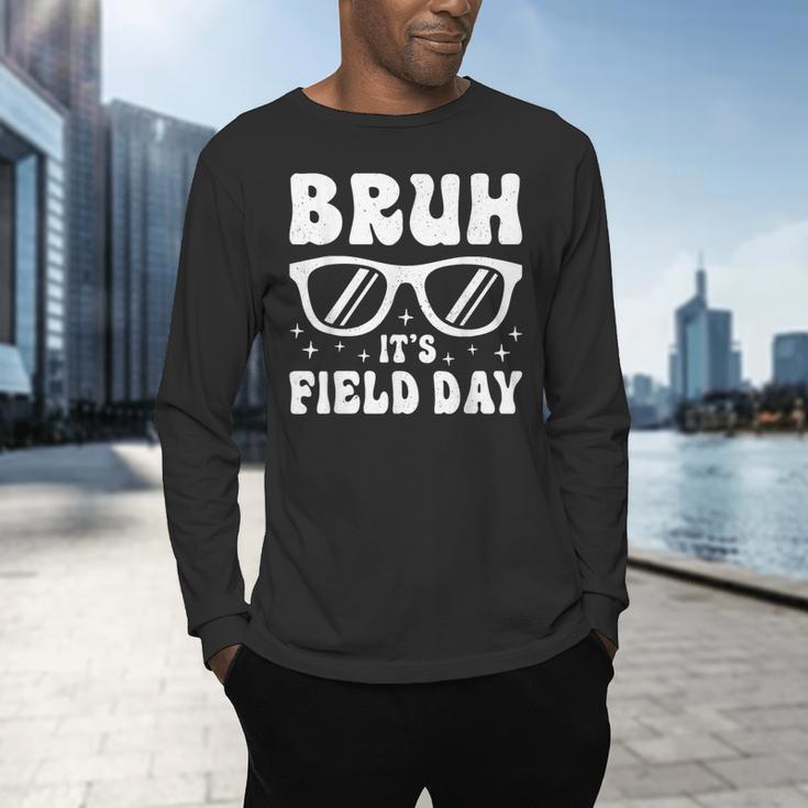 Bruh It's Field Day Teacher Boys Girls Kids Happy Field Day Men's Long Sleeve T-Shirt, gift for family, gift for coworker