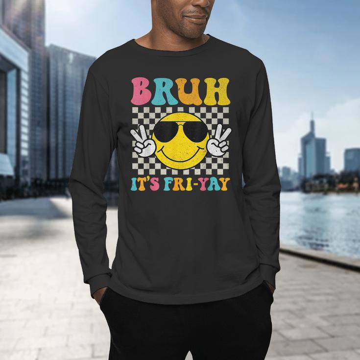 Bruh It's Fri-Yay Friday Weekend Smile Face Teacher Student Men's Long Sleeve T-Shirt, gift for family, gift for coworker Bruh It's Fri-Yay Friday Weekend Smile Face Teacher Student Men's Long Sleeve T-Shirt, gift for family, gift for coworker