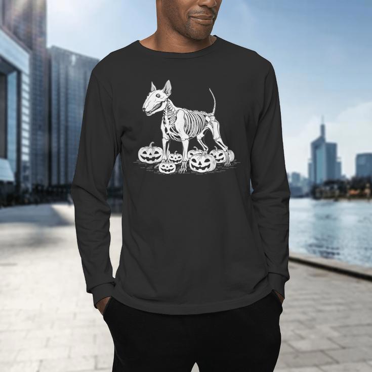 Bull Terrier Skeleton Birthday Halloween Kids Men's Long Sleeve T-Shirt, gift for family, gift for coworker