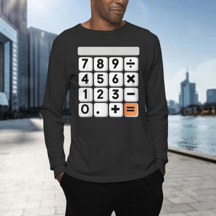 Calculator Easy Halloween Costume For Math Teacher Men's Long Sleeve T-Shirt, gift for family, gift for coworker