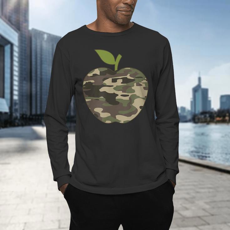 Camo Apple Camouflage Clothing School Student Camo Teacher Men Women Kids Men's Long Sleeve T-Shirt, gift for family, gift for coworker Camo Apple Camouflage Clothing School Student Camo Teacher Men Women Kids Men's Long Sleeve T-Shirt, gift for family, gift for coworker