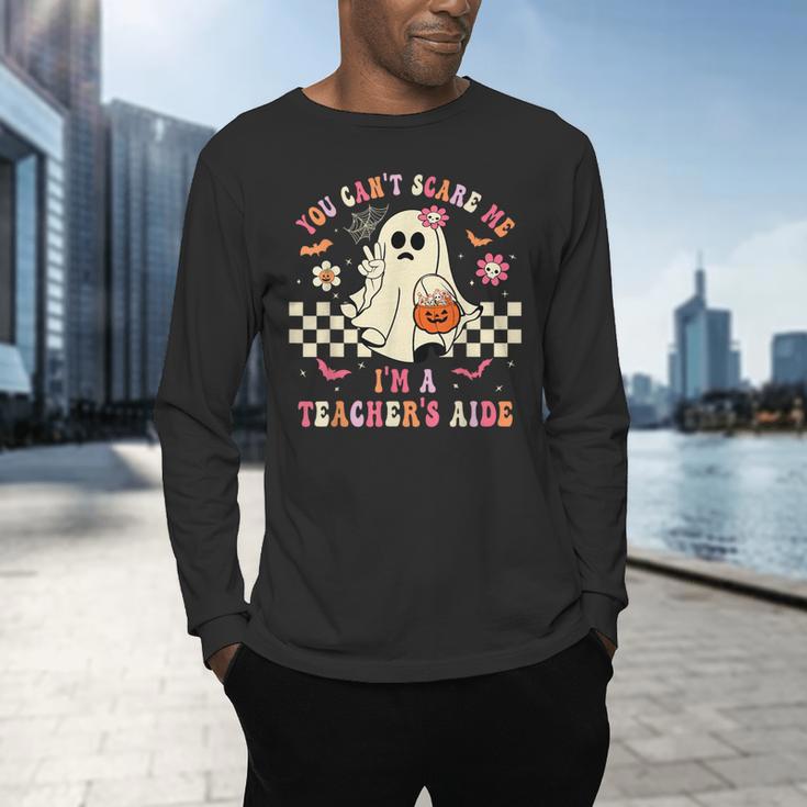 You Can't Scare Me I'm A School Teacher's Aide Halloween Men's Long Sleeve T-Shirt, gift for family, gift for coworker You Can't Scare Me I'm A School Teacher's Aide Halloween Men's Long Sleeve T-Shirt, gift for family, gift for coworker