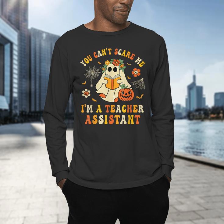 You Can't Scare Me I'm A School Teachers Assistant Halloween Men's Long Sleeve T-Shirt, gift for family, gift for coworker