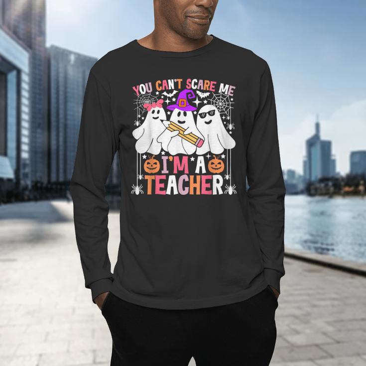 You Can't Scare Me I'm A Teacher Halloween Men's Long Sleeve T-Shirt, gift for family, gift for coworker You Can't Scare Me I'm A Teacher Halloween Men's Long Sleeve T-Shirt, gift for family, gift for coworker