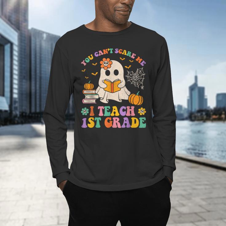 You Can't Scare Me I Teach 1st Grade Teacher Halloween Ghost Men's Long Sleeve T-Shirt, gift for family, gift for coworker You Can't Scare Me I Teach 1st Grade Teacher Halloween Ghost Men's Long Sleeve T-Shirt, gift for family, gift for coworker