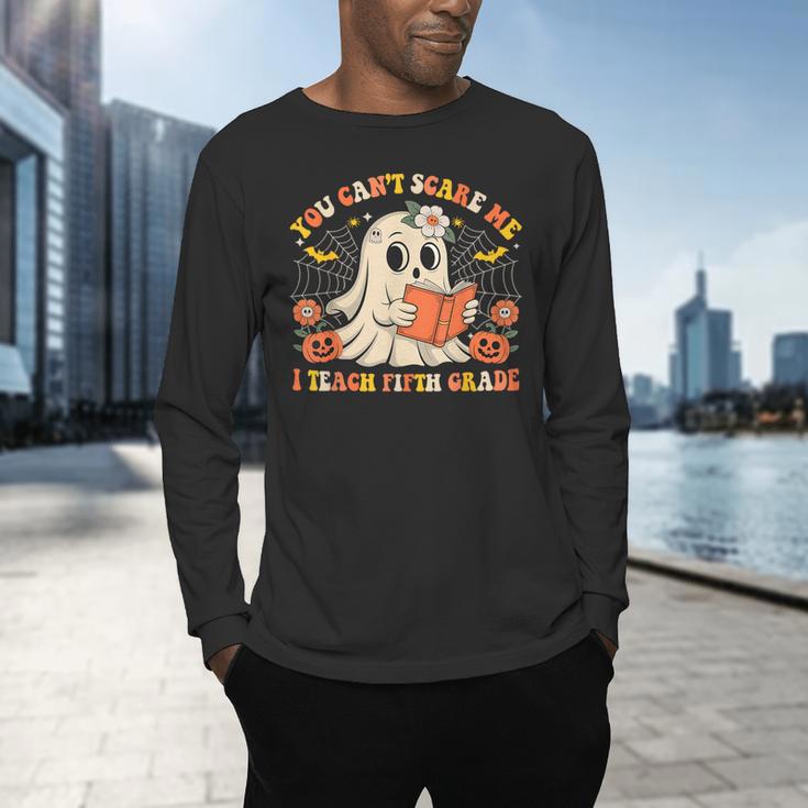 You Can't Scare Me I Teach Fifth Grade Halloween Teacher Men's Long Sleeve T-Shirt, gift for family, gift for coworker