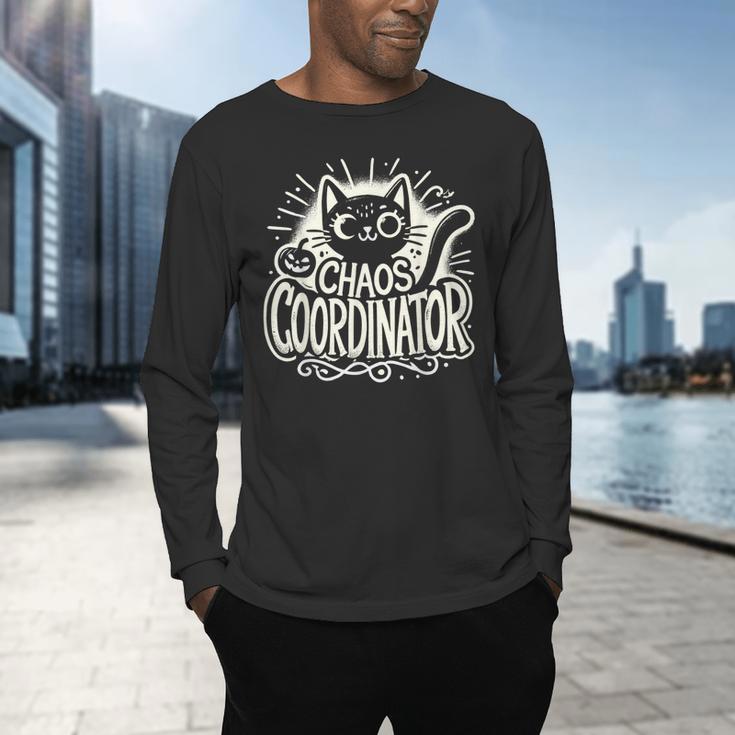 Cat Chaos Coordinator For Women Mom Halloween Teacher Men's Long Sleeve T-Shirt, gift for family, gift for coworker