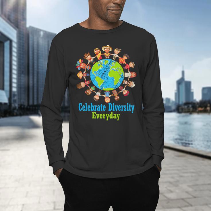 Celebrate Diversity Everyday Teachers & School Student Men's Long Sleeve T-Shirt, gift for family, gift for coworker Celebrate Diversity Everyday Teachers & School Student Men's Long Sleeve T-Shirt, gift for family, gift for coworker