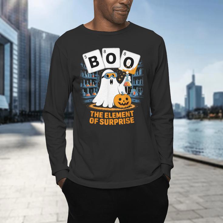 Chemistry Boo Ghost Element Of Surprise Science Teacher Tee Men's Long Sleeve T-Shirt, gift for family, gift for coworker