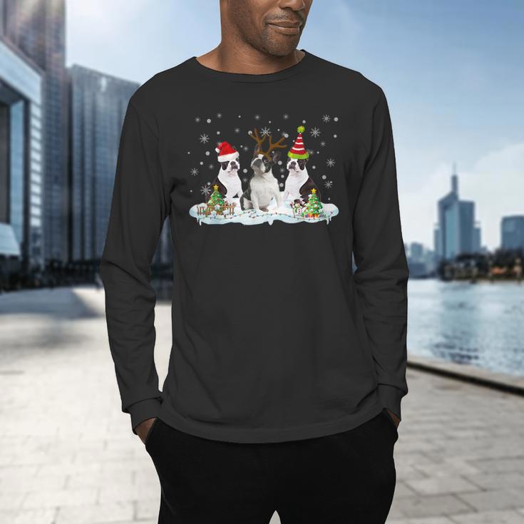 Christmas Boston Terrier Santa Dog Lover Men's Long Sleeve T-Shirt, gift for family, gift for coworker