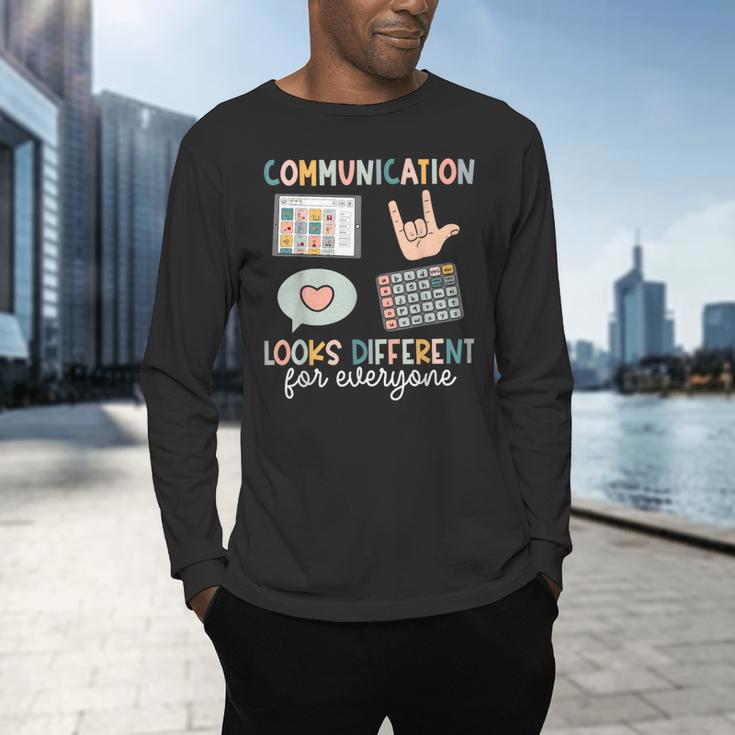 Communication Looks Different For Everyone SPED Teacher ASD Men's Long Sleeve T-Shirt, gift for family, gift for coworker Communication Looks Different For Everyone SPED Teacher ASD Men's Long Sleeve T-Shirt, gift for family, gift for coworker