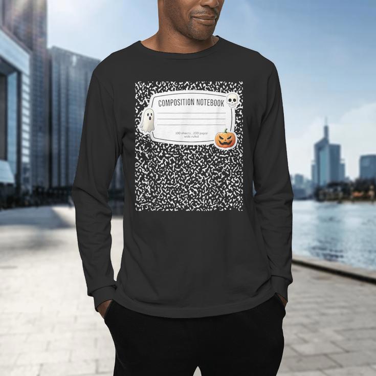 Composition Notebook Costume Adult Halloween For Teacher Men's Long Sleeve T-Shirt, gift for family, gift for coworker