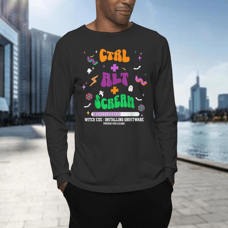 Computer Teacher Spooky Halloween Technology STEM Engineer Men's Long Sleeve T-Shirt, gift for family, gift for coworker Computer Teacher Spooky Halloween Technology STEM Engineer Men's Long Sleeve T-Shirt, gift for family, gift for coworker