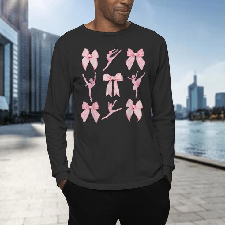 Coquette Bow Ballet Dance Teacher Coquette Women Dancing Men's Long Sleeve T-Shirt, gift for family, gift for coworker Coquette Bow Ballet Dance Teacher Coquette Women Dancing Men's Long Sleeve T-Shirt, gift for family, gift for coworker