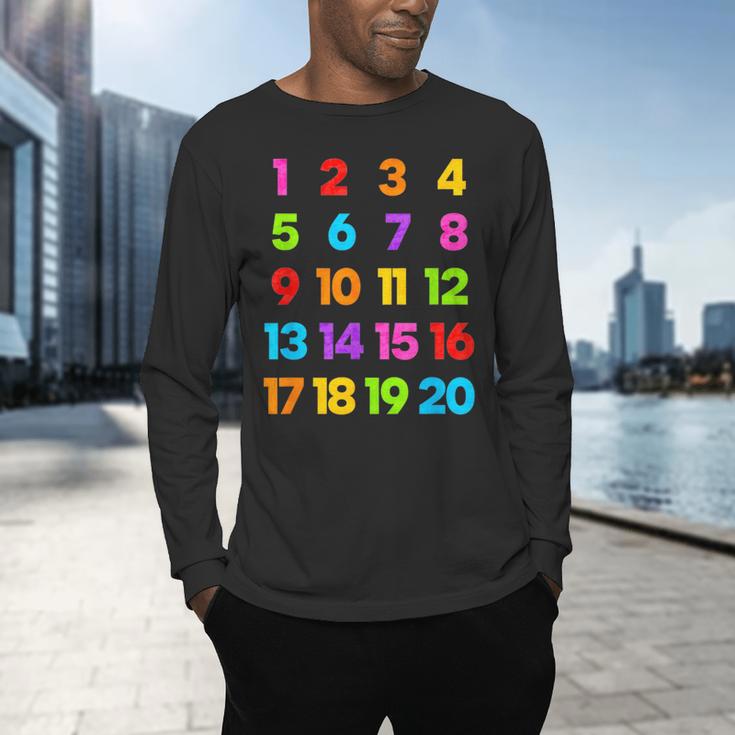 Counting 1-10 Learn To Count Number School Kids Teacher Men's Long Sleeve T-Shirt, gift for family, gift for coworker