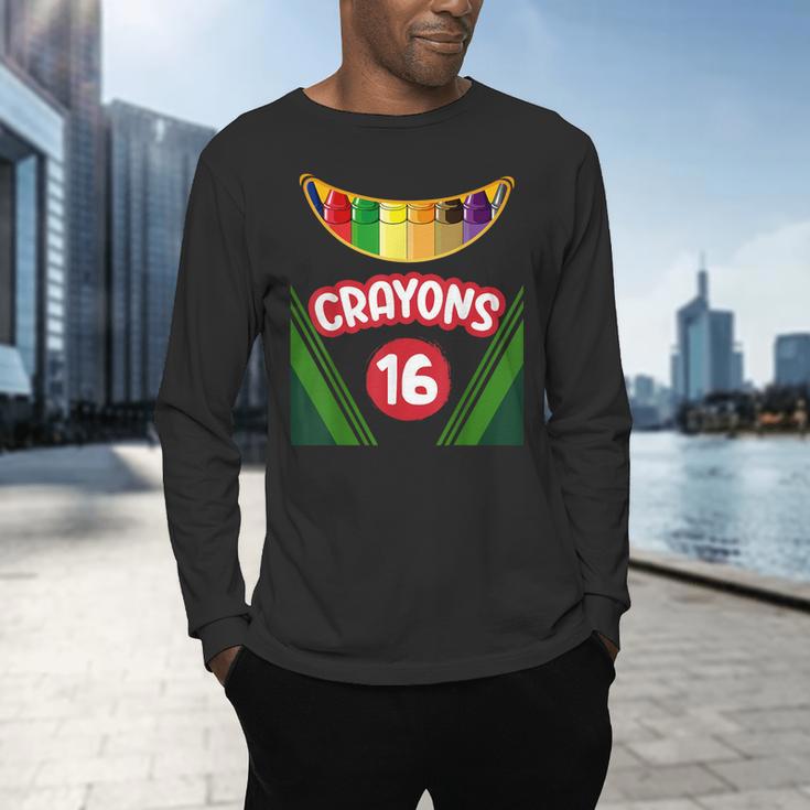 Crayon Box Fun Teacher Student Crayon Squad Halloween 2023 Men's Long Sleeve T-Shirt, gift for family, gift for coworker Crayon Box Fun Teacher Student Crayon Squad Halloween 2023 Men's Long Sleeve T-Shirt, gift for family, gift for coworker