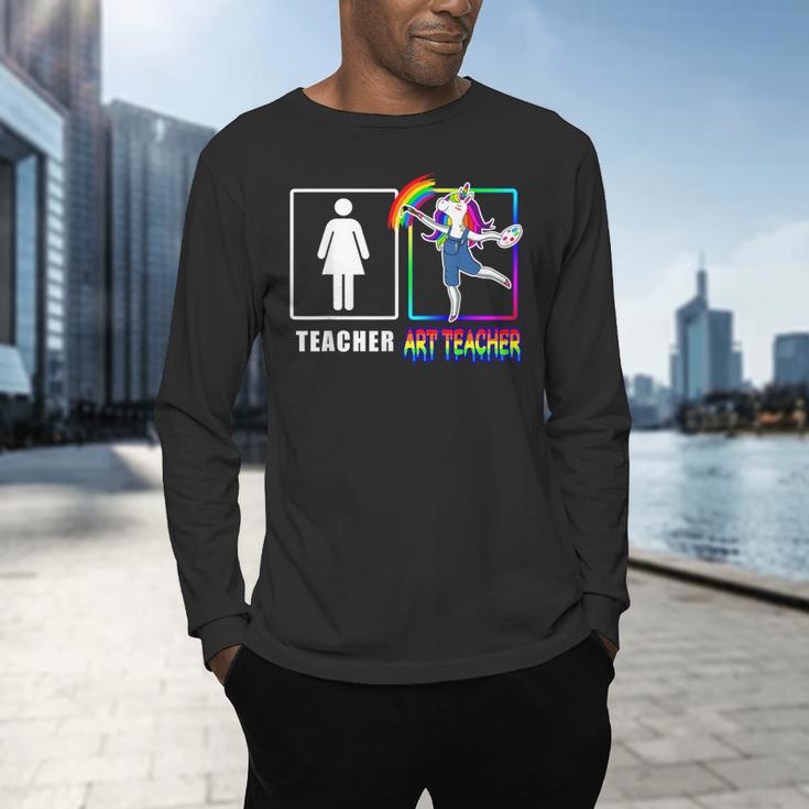Cute Art Teacher Magical Dabbing Unicorn Artist Men's Long Sleeve T-Shirt, gift for family, gift for coworker Cute Art Teacher Magical Dabbing Unicorn Artist Men's Long Sleeve T-Shirt, gift for family, gift for coworker