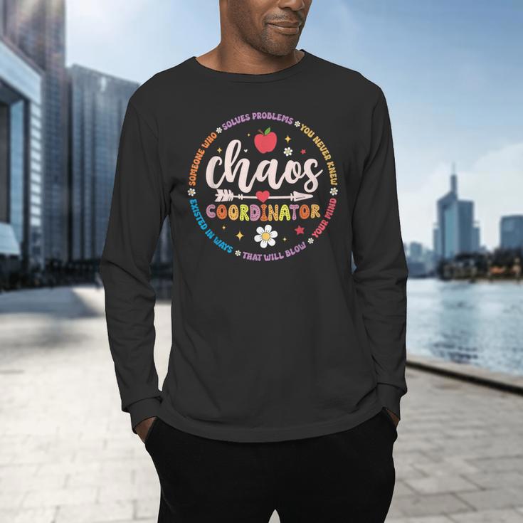 Cute Chaos Coordinator Teacher First Day Of School Men's Long Sleeve T-Shirt, gift for family, gift for coworker Cute Chaos Coordinator Teacher First Day Of School Men's Long Sleeve T-Shirt, gift for family, gift for coworker