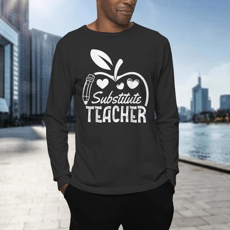 Cute Substitute Teacher Appreciation Men Women Men's Long Sleeve T-Shirt, gift for family, gift for coworker Cute Substitute Teacher Appreciation Men Women Men's Long Sleeve T-Shirt, gift for family, gift for coworker