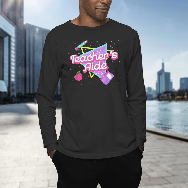 Cute Teacher's Aide Shirt 80's 90's Back To School For Men Women Men's Long Sleeve T-Shirt, gift for family, gift for coworker