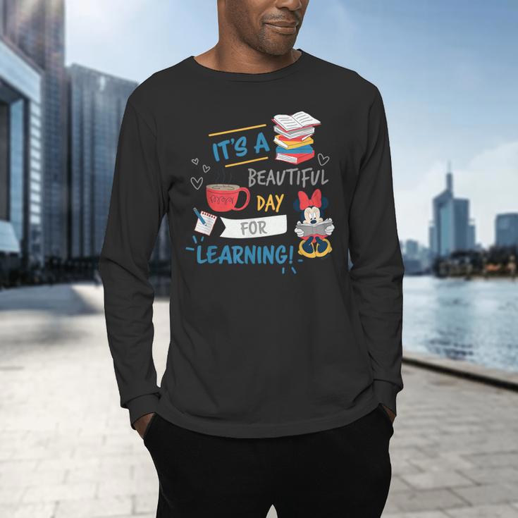 Disney Minnie Mouse Beautiful Day For Learning Teacher's Day Men's Long Sleeve T-Shirt, gift for family, gift for coworker Disney Minnie Mouse Beautiful Day For Learning Teacher's Day Men's Long Sleeve T-Shirt, gift for family, gift for coworker