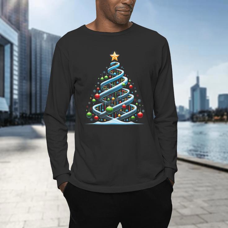 DNA Helix Christmas Tree Scientist Biology Science Teacher Men's Long Sleeve T-Shirt, gift for family, gift for coworker DNA Helix Christmas Tree Scientist Biology Science Teacher Men's Long Sleeve T-Shirt, gift for family, gift for coworker