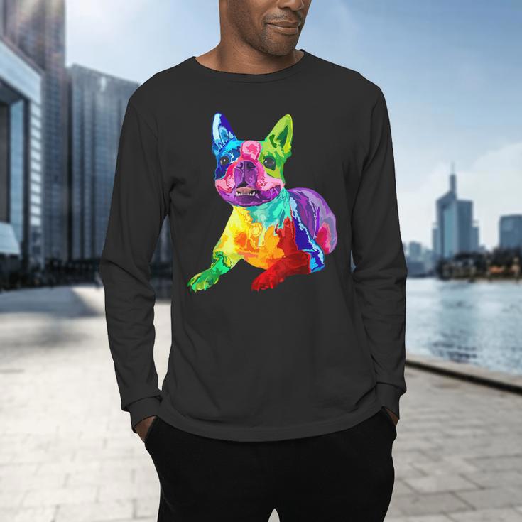 Dog Lover Boston Terrier Dog Colorful Boston Terrier Men Women Kids Men's Long Sleeve T-Shirt, gift for family, gift for coworker
