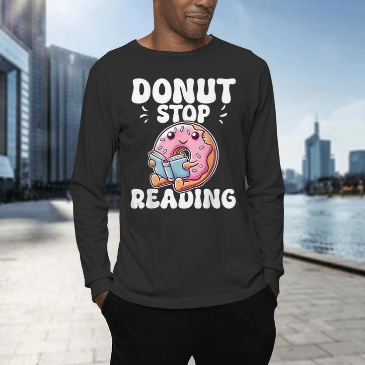 Donut Stop Reading Kawaii Teacher Preschool Kindergarten Men's Long Sleeve T-Shirt, gift for family, gift for coworker
