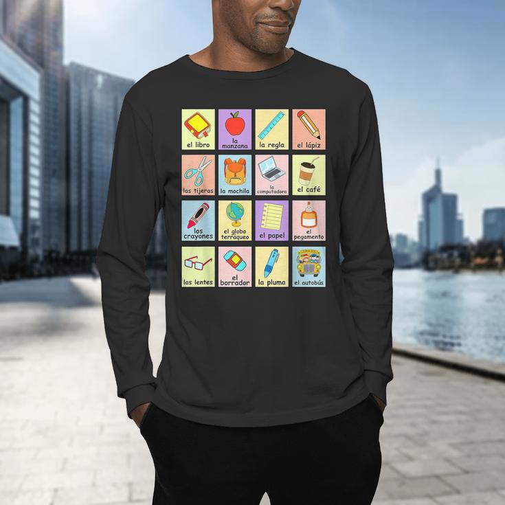 Dual Language Crew Bilingual Spanish Teacher Back To School For Men Women Men's Long Sleeve T-Shirt, gift for family, gift for coworker Dual Language Crew Bilingual Spanish Teacher Back To School For Men Women Men's Long Sleeve T-Shirt, gift for family, gift for coworker