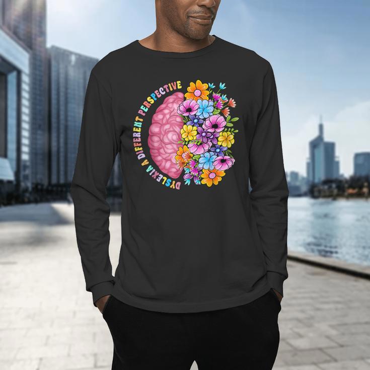 Dyslexia Different Perspective Reading Brain Floral Teacher Men's Long Sleeve T-Shirt, gift for family, gift for coworker Dyslexia Different Perspective Reading Brain Floral Teacher Men's Long Sleeve T-Shirt, gift for family, gift for coworker