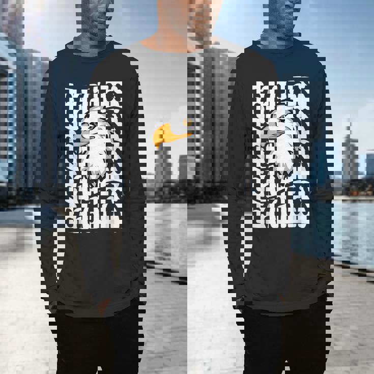 Eagles School Sports Fan Team Spirit Teacher Parent Student Men&#x27;s Long Sleeve T-Shirt, gift for family, gift for coworker