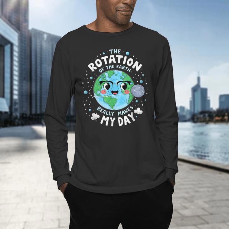 Earth Day Rotation Of The Earth Makes My Day Science Teacher Men's Long Sleeve T-Shirt, gift for family, gift for coworker Earth Day Rotation Of The Earth Makes My Day Science Teacher Men's Long Sleeve T-Shirt, gift for family, gift for coworker