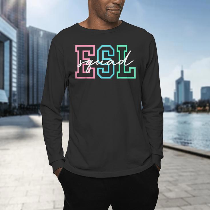 ESL Squad Teacher English As A Second Language Men's Long Sleeve T-Shirt, gift for family, gift for coworker ESL Squad Teacher English As A Second Language Men's Long Sleeve T-Shirt, gift for family, gift for coworker