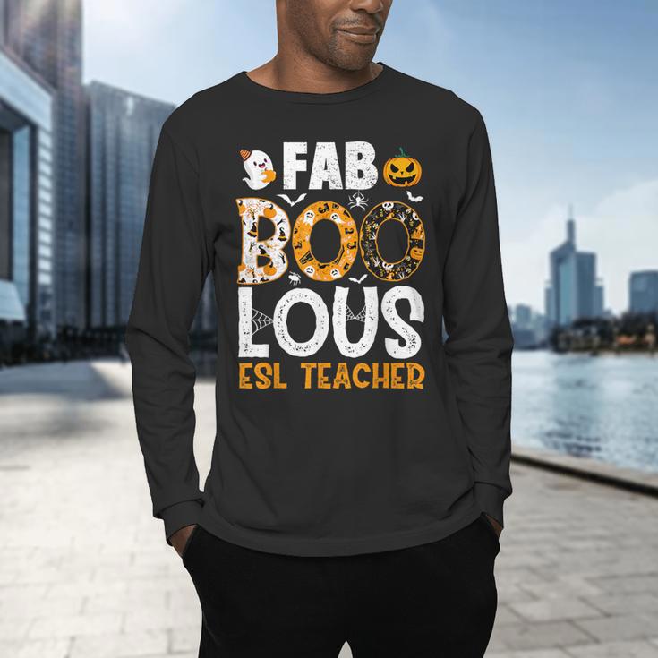 Faboolous ESL ESOL Teacher Spooky Teacher Halloween Costume For Men Women Men's Long Sleeve T-Shirt, gift for family, gift for coworker Faboolous ESL ESOL Teacher Spooky Teacher Halloween Costume For Men Women Men's Long Sleeve T-Shirt, gift for family, gift for coworker