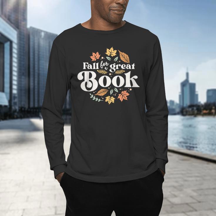 Fall For A Great Book Reading Librarian Autumn Teacher Men's Long Sleeve T-Shirt, gift for family, gift for coworker Fall For A Great Book Reading Librarian Autumn Teacher Men's Long Sleeve T-Shirt, gift for family, gift for coworker