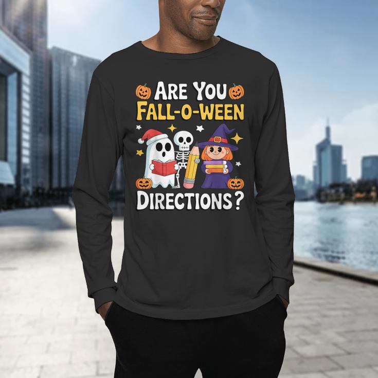 Are You Fall O Ween Directions Halloween Teacher Ghost Men's Long Sleeve T-Shirt, gift for family, gift for coworker Are You Fall O Ween Directions Halloween Teacher Ghost Men's Long Sleeve T-Shirt, gift for family, gift for coworker