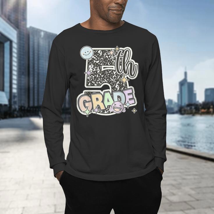 First Day Of Fifth Grade Composition Notebook Teacher Men's Long Sleeve T-Shirt, gift for family, gift for coworker