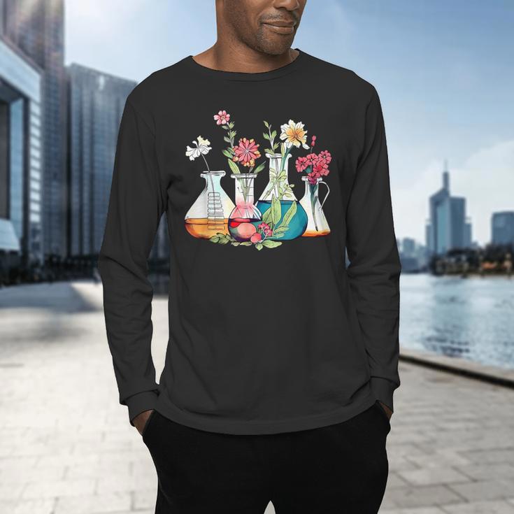 Floral Beakers Chemistry Lab Teacher Men's Long Sleeve T-Shirt, gift for family, gift for coworker Floral Beakers Chemistry Lab Teacher Men's Long Sleeve T-Shirt, gift for family, gift for coworker