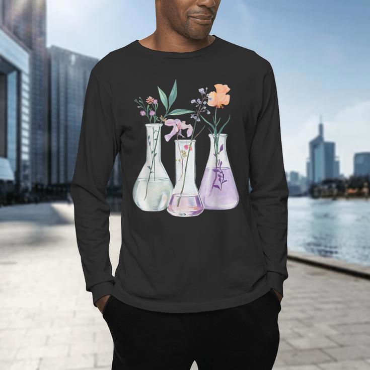 Flowers Test Tube Chemistry Student Science Teacher Women Men's Long Sleeve T-Shirt, gift for family, gift for coworker Flowers Test Tube Chemistry Student Science Teacher Women Men's Long Sleeve T-Shirt, gift for family, gift for coworker