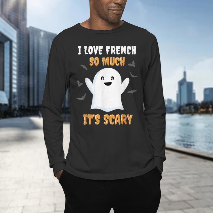 French Teacher Halloween French Class School Men's Long Sleeve T-Shirt, gift for family, gift for coworker French Teacher Halloween French Class School Men's Long Sleeve T-Shirt, gift for family, gift for coworker