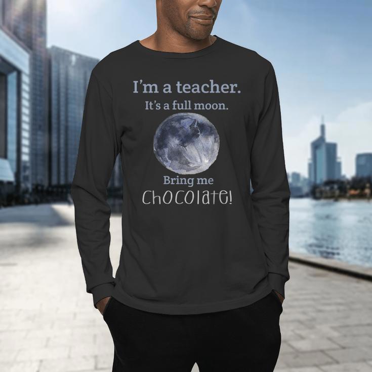 Full Moon Teacher Humor For Men Women Girls Kids Men's Long Sleeve T-Shirt, gift for family, gift for coworker